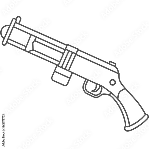 Old Vintage Revolver Pistol Illustration