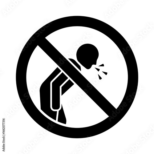 No coughing or sneezing sign vector illustration for health and safety awareness during pandemic times
