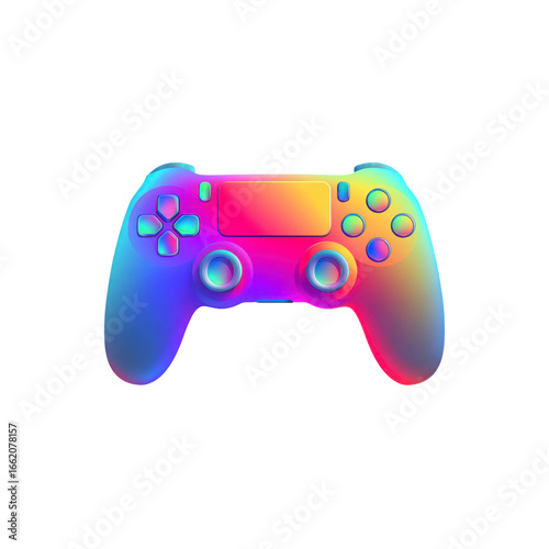 Vibrant Rainbow Gradient Video Game Controller Illustration