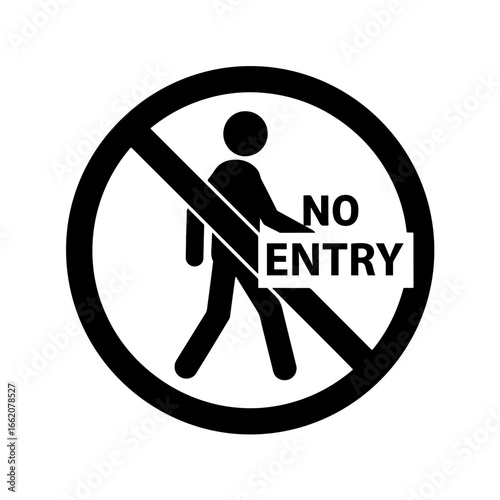 No entry sign symbol vector illustration graphic design access restricted area forbidden restricted access