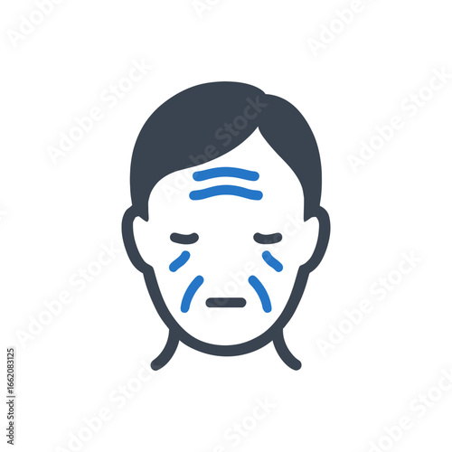 Facial Wrinkles Aging Icon