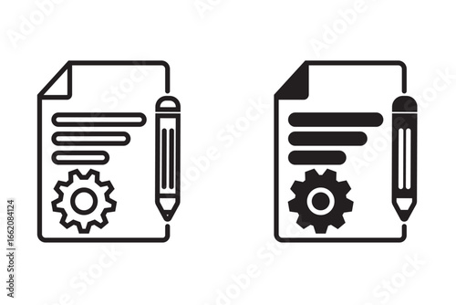 Documentation line icon seet. Technical instruction sign. Quality design element. Classic style documentation sign. Editable stroke. Vector