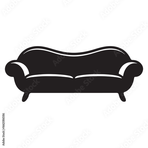 Minimalist Living Room Sofa Silhouette Illustration