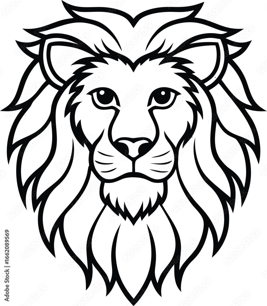 Obraz premium Intricate tiger black vector line art illustration for tattoo or apparel design, Detailed tiger tattoo line art vector, Mystical tiger illustration vector, Spiritual tiger black line art vector