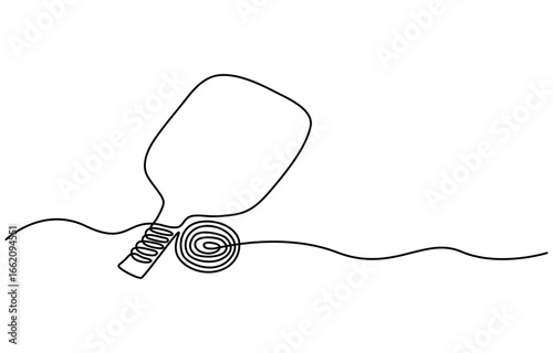 Continuous Line Drawing of Pickleball Icon. Hand Drawn Symbol Vector Illustration.