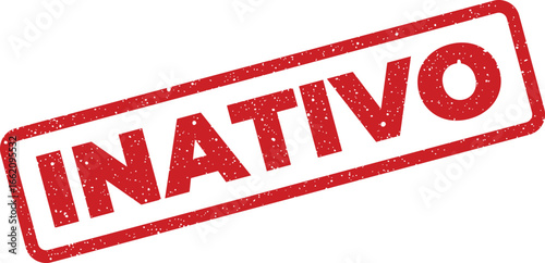 Red grunge inativo stamp design, signifying inactive status with a textured appearance