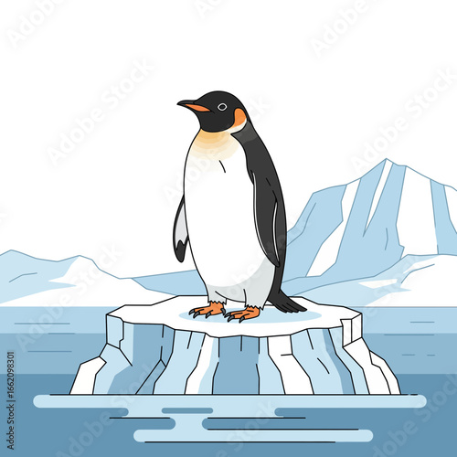 Emperor Penguin Standing Proudly on an Iceberg in the Arctic