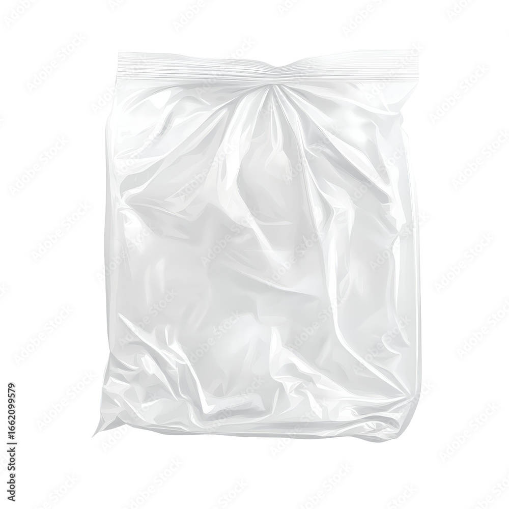 Obraz premium Realistic Plastic Bag Sheet for A4 Vector, A4 vector illustration of a realistic plastic bag sheet, isolated on transparent background