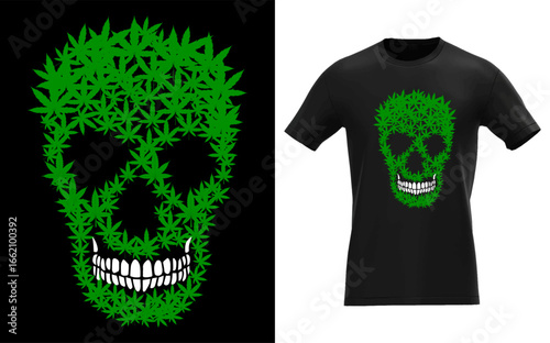 Weed Skull Skeleton Marijuana Costume Funny Halloween