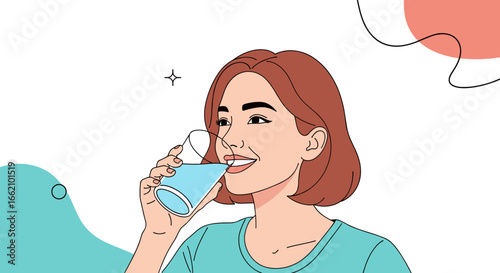 A young woman enjoying a refreshing glass of water hydration benefits healthy lifestyle choices