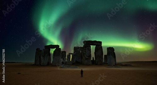 Aurora Borealis Illuminates Stonehenge A Mystical Night Scene