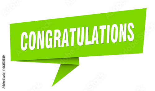 congratulations banner. congratulations speech bubble, label, sticker, sign template