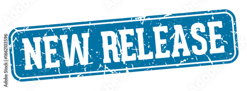 new release rectangular sign. new release stamp