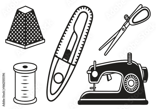 Sewing machine thread scissors thimble rotary cutter
