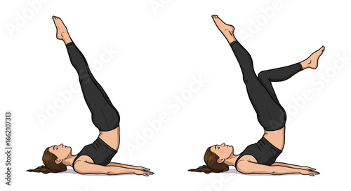 woman doing pilates roll over exercise strengthening core muscles in a studio promoting fitness body awareness and flexibility for health  wellbeing