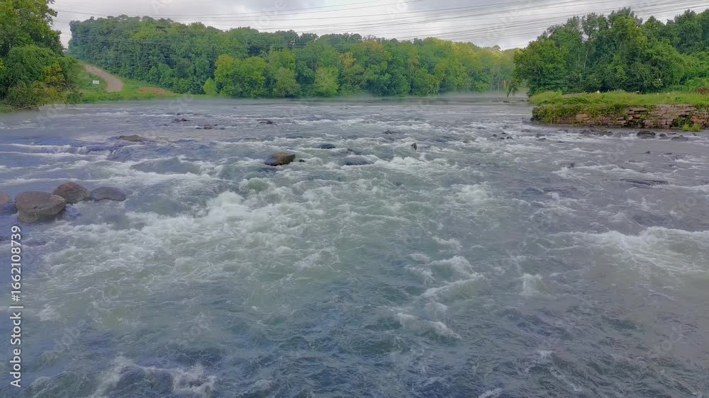 Rapids on the Saluda River by the Riverwalk in Columbia SC partly cloudy Rapids on the Saluda River by the Riverwalk in Columbia SC partly cloudy