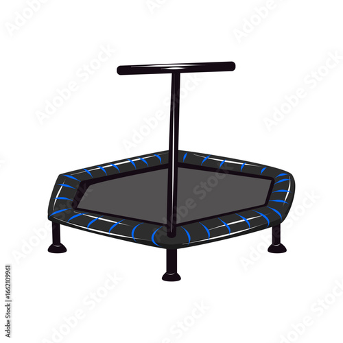 Fitness trampoline for jump training isolated on the white background. Perfect for sports, workout, exercise, fitness club, healthy lifestyle and gym design.