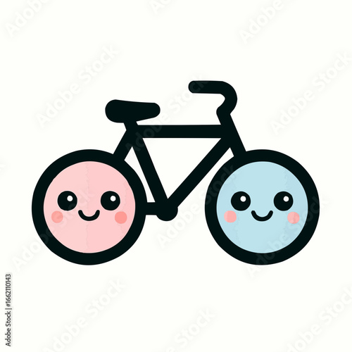 A hilarious cartoon bicycle with oversized wheels and pedals is the perfect illustration for a fun and comical ride