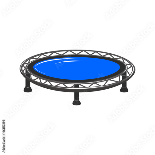 Vector fitness trampoline for jump training isolated on the white background. Perfect for sports, workout, exercise, fitness club, healthy lifestyle and gym design.