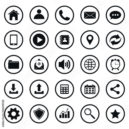 social media icon or web icon set collection vector illustration design isolated on white background