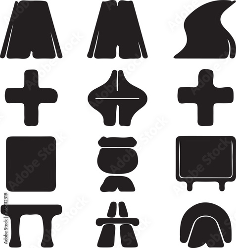 black car road icons set. Highway symbols. Road signs 
 vector silhouttee on white background