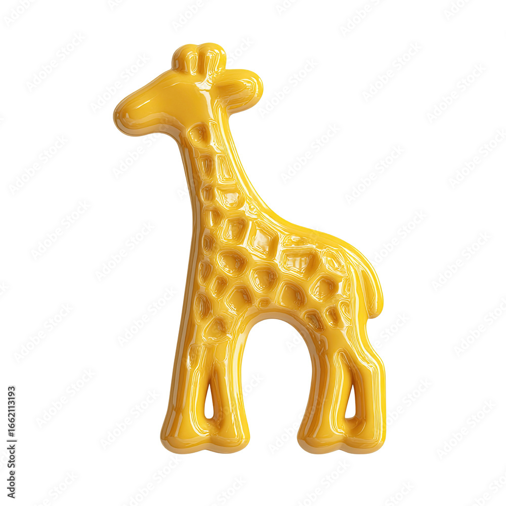 Fototapeta premium 3D Render of a Yellow Glossy Giraffe Toy
