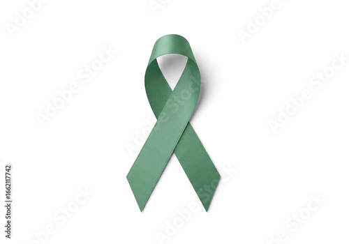 Wallpaper Mural Green Ribbon on White Background Symbol of Awareness and Support Torontodigital.ca
