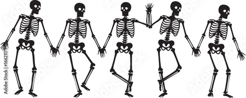 Dancing Skeletons Silhouette
