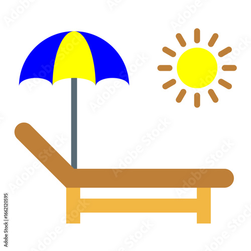 Sun Bed Vector Design Icon Style