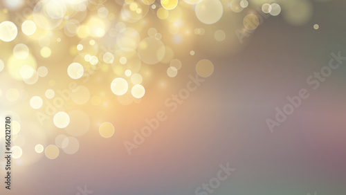 Golden dust light. Christmas glowing bokeh confetti and sparkle overlay texture for your design. Stock royalty free vector illustration. 