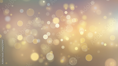 Golden dust light. Christmas glowing bokeh confetti and sparkle overlay texture for your design. Stock royalty free vector illustration. 