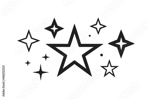Dynamic starburst design elements perfect for adding sparkle, energy, and excitement to any creative project or celebratory event, instantly enhancing visual appeal