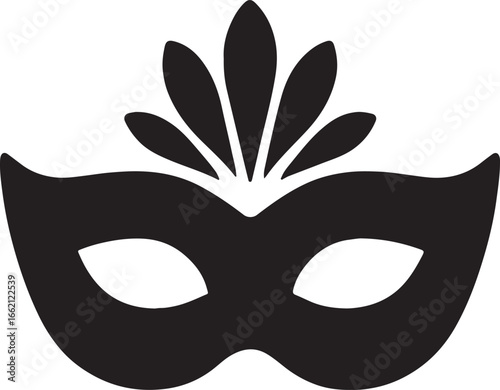 Carnival mask silhouette vector illustration perfect for festival, party, masquerade, and celebration design.