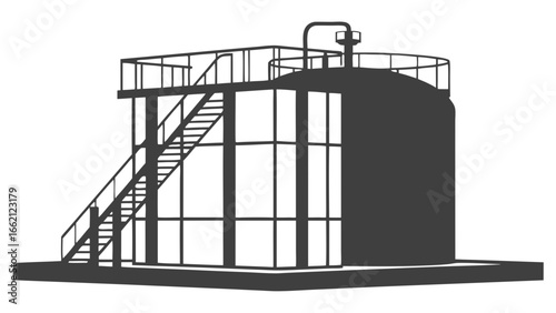 Compressed Air Energy Storage Cavern Silhouette Icon Art Design 
