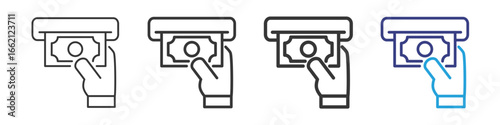 Withdraw Vectors Icon Set Illustration with Outline Style Variation