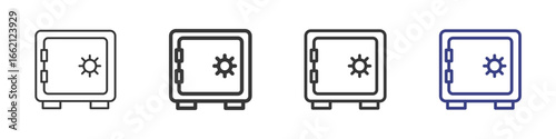 Strongbox Vectors Icon Set Illustration with Outline Style Variation
