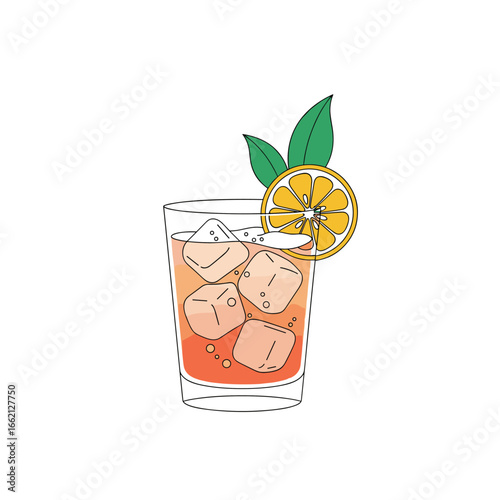 Refreshing citrus cocktail with ice and garnish for a perfect summer drink