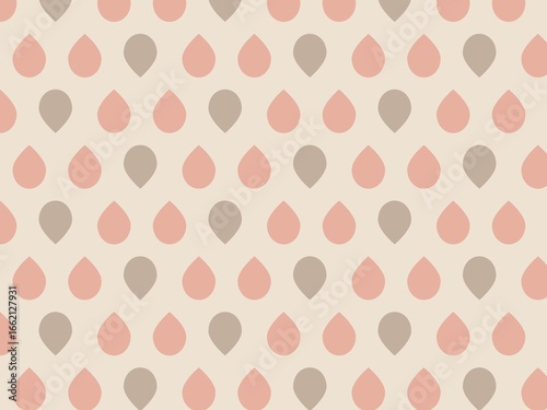 可愛いレトロなピンクとモカの雫柄の壁紙イラスト