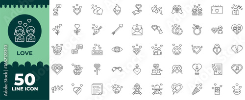 Love line editable icon set