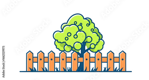 fence and grass vector, rustic fence cartoon, cartoon wooden planks, simple fence illustration, countryside fence cartoon, cartoon farm fence, picket fence with grass, cartoon garden scene, wooden bar
