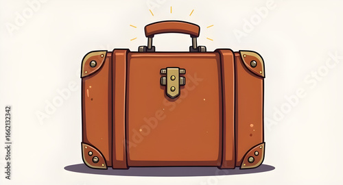 suitcase icon, brown suitcase vector, classic luggage illustration, travel case vector, old-fashioned suitcase, leather luggage, luggage clip art, vintage suitcase isolated, brown travel trunk, retro 