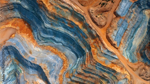aerial view layered rock formations
