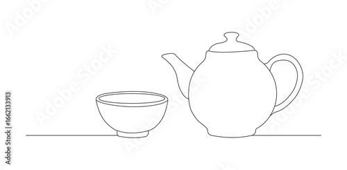 tea,teapot,drink, tea teapot drink illustration showing pot with bowl representing beverage hot liquid refreshment culture breakfast traditional kitchen utensil ceramic

