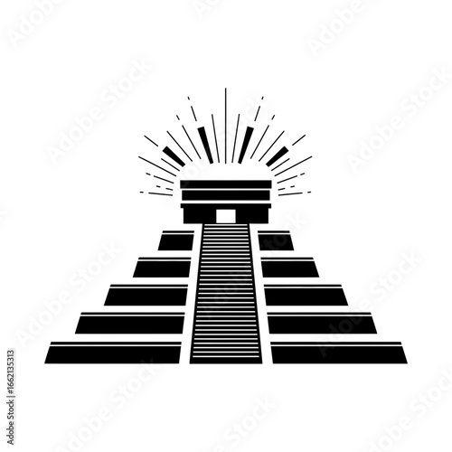 Hispanic heritage month usa illustration of a mayan pyramid, an ancient civilization landmark, vector