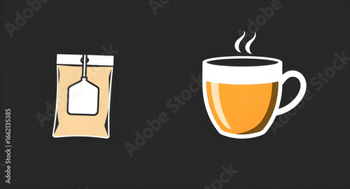 cup with teabag, cartoon tea cup, tea clipart, tea with string, cozy tea mug, tea cup design, tea drink vector, teabag cup icon, warm drink illustration, English breakfast tea, teacup isolated, tea cu