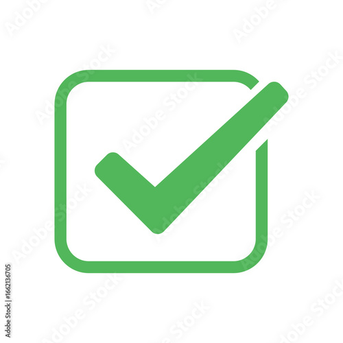 Checkbox green confirm symbol approval icon inside square vector design validation choice positive decision correct mark acceptance agreement notification
