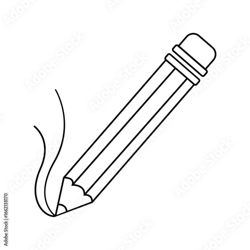 Pencil writing a line. Edit, draw, or note symbol.