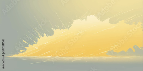 Sunny skies and clouds on a beautiful beach at sunset