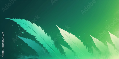 An isolated cannabis leaf vector on a green grass background symbolizes the natural medicine of the plant