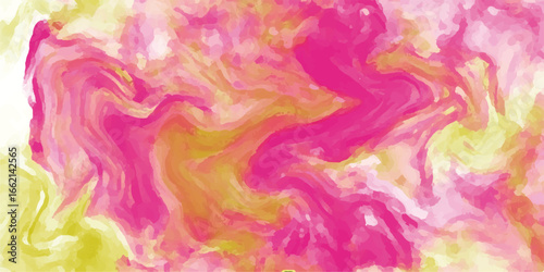 Abstract vibrant marbled texture with swirling patterns in hot pink, orange, yellow, and white tones. Fluid patterns create a sense of motion and chaos, resembling paint poured and.....